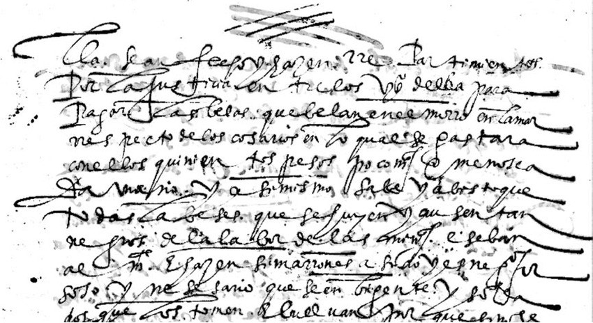 The same manuscript with the show-through removed, leaving only the writing on this side