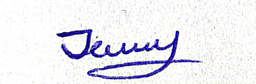 A handwritten ink signature, held and composited back from the original scan